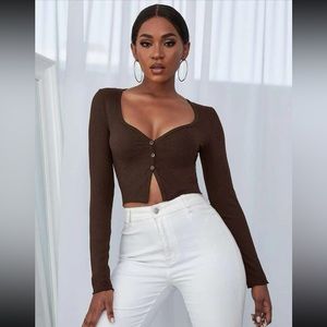 Shein long sleeve crop top